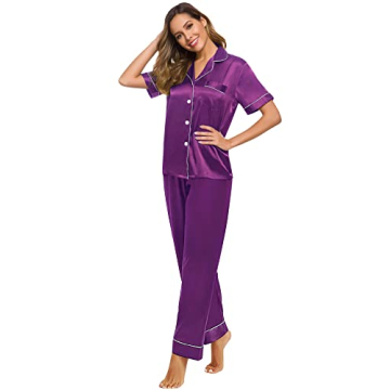 Luxurious SWOMOG Women Satin Pajamas Set for Comfort