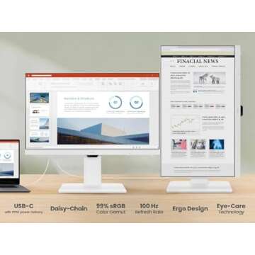 BenQ GW2786TC 27" USB Hub Monitor | 1080p, Ergonomic with Noise-Canceling Mic, Ideal for Professiona...