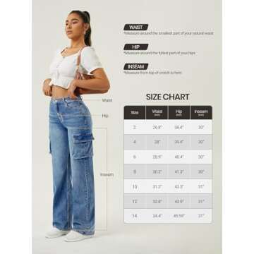 High Waisted Cargo Jeans for Women – Stylish & Comfortable