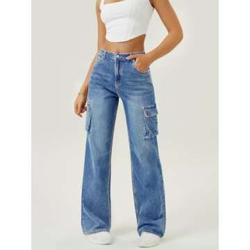 High Waisted Cargo Jeans for Women – Stylish & Comfortable