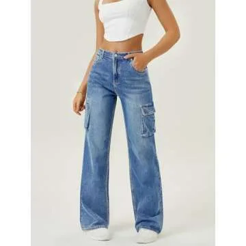 High Waisted Cargo Jeans for Women – Stylish & Comfortable