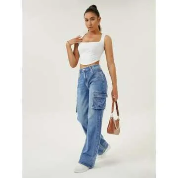 High Waisted Cargo Jeans for Women – Stylish & Comfortable
