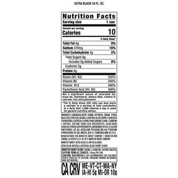 Monster Energy Ultra Black Pack of 15 - Sugar Free