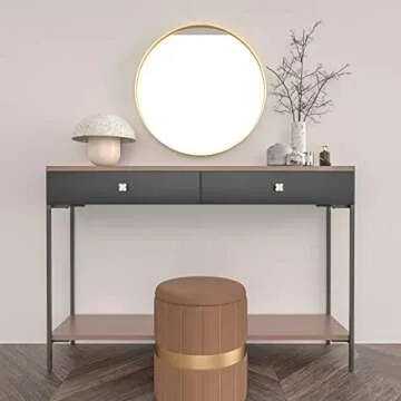 RZDEAL 1.3" Solid Brass Clover Knobs Bathroom Cabinet Knobs Mother of Pearl Decorated Kitchen Handles Brushed Gold Drawer Knobs and Pulls (4, White)