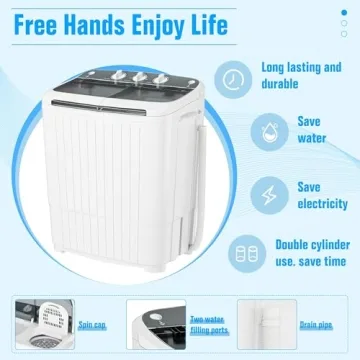 SUNCROWN Portable Washing Machine for Space Saving Laundry
