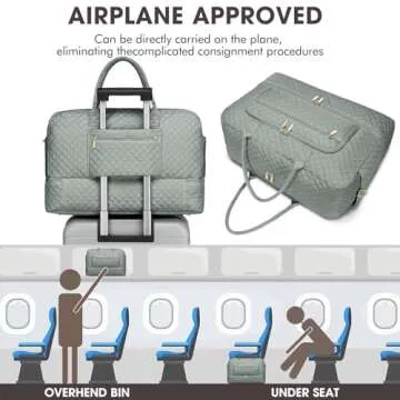 Large Women Travel Duffle Bag, Weekender Bags for Women with Shoe Compartment, Carry on Overnight Bag with Toiletry Bag, Gym Duffel Bag with Wet Pocket, Hospital Bags for Labor and Delivery