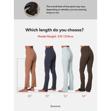 Sunzel Butterflycra High Waist Mini Flared Leggings for Women, Tummy Control Casual Flare Yoga Pants for Yoga Workout Gym 32" Black Medium