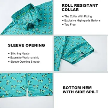 SAMERM Men's Performance Golf Polo Moisture Wicking UV Protection