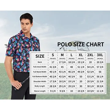 SAMERM Men's Performance Golf Polo Moisture Wicking UV Protection
