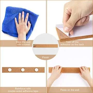 FEBSNOW 3 Pcs Bulletin Strip Cork Strip Cork Bulletin Bar Strip Natural Frameless Cork Board Strips with Strength Adhesive Backing for Office, School, Home Holiday Decor 15" X 2"- 1/2" Thick