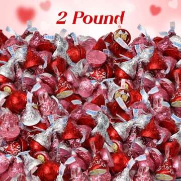 Hershey's 2 lb Valentine's Kisses - Sweet Chocolate Treats