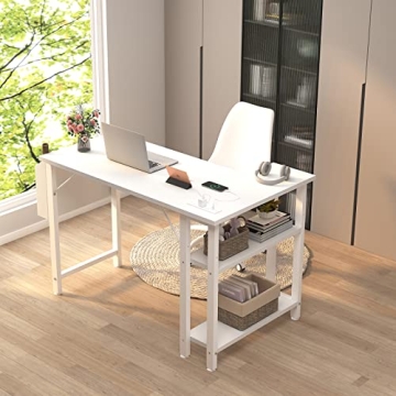 Lufeiya L Shaped Desk with Power Outlet & Storage