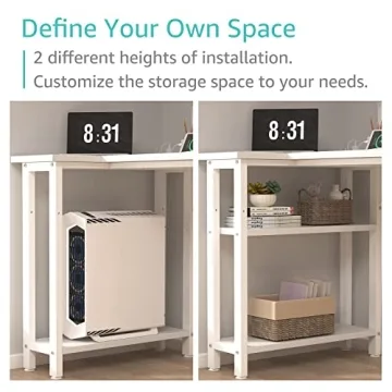 Lufeiya L Shaped Desk with Power Outlet & Storage