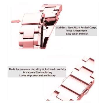 Stylish Kolgios Rose Gold Smartwatch Band for Apple Watch