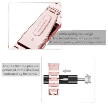 Stylish Kolgios Rose Gold Smartwatch Band for Apple Watch