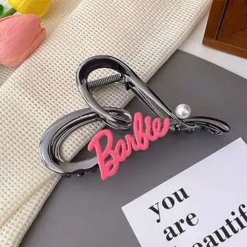 Gun Black Heart Hair Clips for Stylish Women and Girls