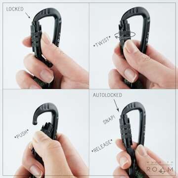 MADE TO ROAM Premium Explorer Leash - Climbing Rope Leash with Autolocking Aviation Aluminum Carabiner - California Horizon, 6ft