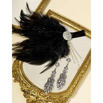 Zivyes 1920s Accessories for Women Headband Necklace Gloves Costume Holder Flapper Costume Accessories for Women