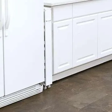 Hidden Spice Rack - Can Storage on Wheels for In Between Fridge & Counter - White