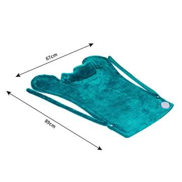 Ambershine 26"x35" XXXL King Size Neck& Shoulder& Back Heating Pad with 12 Temperature Settings& 4 Auto-Off Countdown Timers, Pain Relief for Back/Neck/Shoulder, Christmas gift for mom dad(Light Teal)