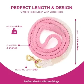 Glow Pups Stylish Pink and White Braided Dog Leash