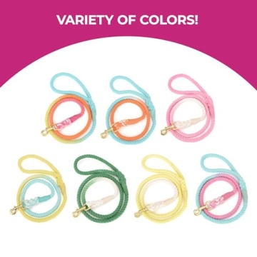 Glow Pups Stylish Pink and White Braided Dog Leash