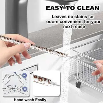 Stylish Reusable Leopard Straws for All Your Beverages