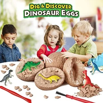 Dino Eggs Dig Kit for Kids - Fun 12 Pack Dinosaur Toys