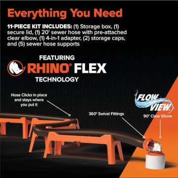 Camco Rhino Ultimate RV Sewer Hose Kit for Easy Sanitation