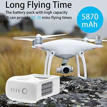 Homesuit Phantom 4 Battery, 15.2V 5870mAh Intelligent Flight Replacement Battery Pack Compatible with DJI Phantom 4 Pro Series Drone