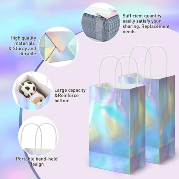 Estune Iridescent Glitter Gift Bags for All Occasions
