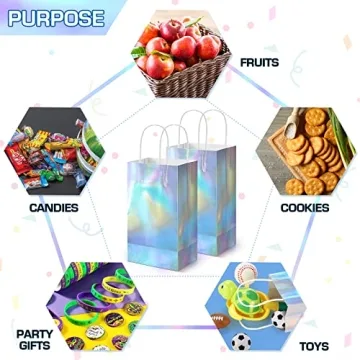 Estune Iridescent Glitter Gift Bags for All Occasions