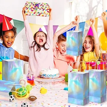 Estune Iridescent Glitter Gift Bags for All Occasions