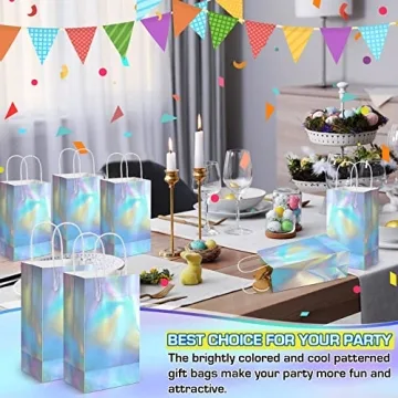 Estune Iridescent Glitter Gift Bags for All Occasions