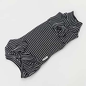 SNIXfever Sphynx Cat Clothes Black Stripe Breathable Shirts Suit, Pet Hat and Shirt Set (X-Large)