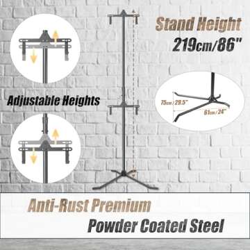 CyclingDeal 2 Bike Bicycle Vertical Hanger Parking Rack Gravity Floor Storage Stand for Garages or Apartments