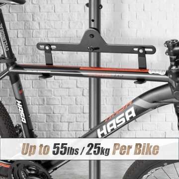 CyclingDeal 2 Bike Bicycle Vertical Hanger Parking Rack Gravity Floor Storage Stand for Garages or Apartments