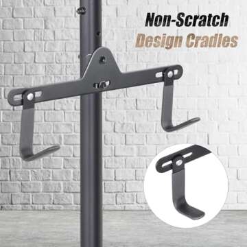 CyclingDeal 2 Bike Bicycle Vertical Hanger Parking Rack Gravity Floor Storage Stand for Garages or Apartments