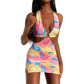 Sexy Halter Tie Dye Two-Piece Sets for Summer Fun