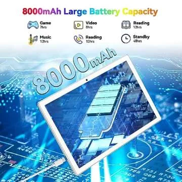 Latest Android 13 Tablet, Octa-Core Processor+128GB+16(8+8 Expand) GB, 10.1 inch Tablet with 8000mAh Battery, 1280x800 HD Screen, 5G WiFi, 21MP Camera, Tablet with Keyboard, Bluetooth, Mouse, Case.
