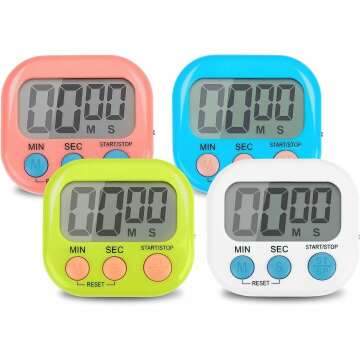 4-Piece Multi-Function Timer Set for Home & Fitness
