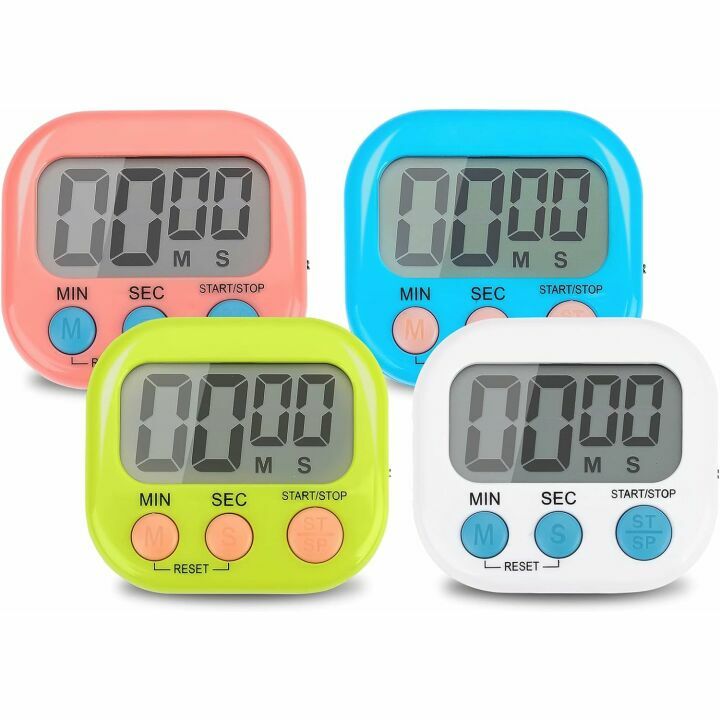 4-Piece Multi-Function Timer Set for Home & Fitness