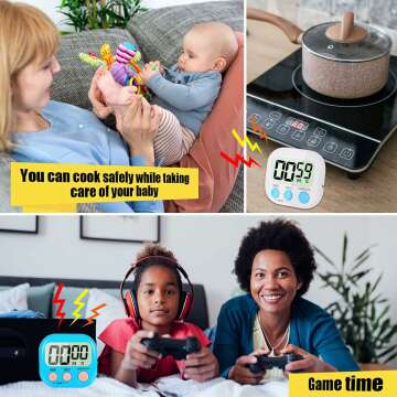 4-Piece Multi-Function Timer Set for Home & Fitness