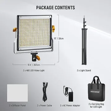 Dimmable Bi-Color LED Video Light Kit for YouTube
