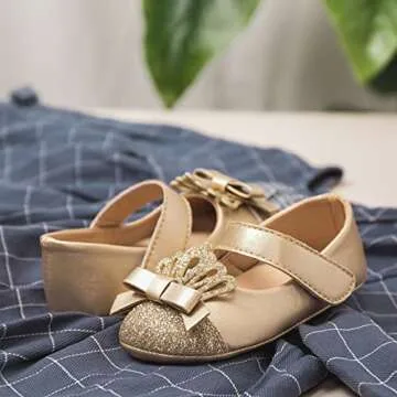 Bellocasa Baby Mary Jane Flats for Girls with Bowknot