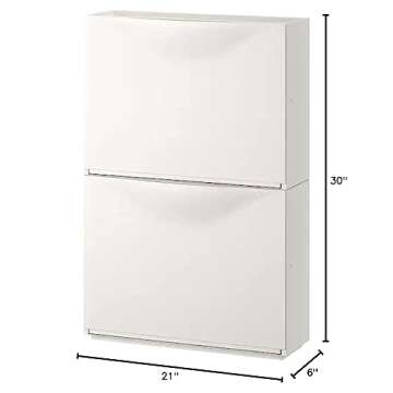 Ikea Trones Polypropylene Storage Cabinet for Storing Shoes, Gloves and Scarves , 52x18x39 cm (White) - Pack of 2