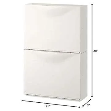 Ikea Trones Polypropylene Storage Cabinet for Storing Shoes, Gloves and Scarves , 52x18x39 cm (White) - Pack of 2