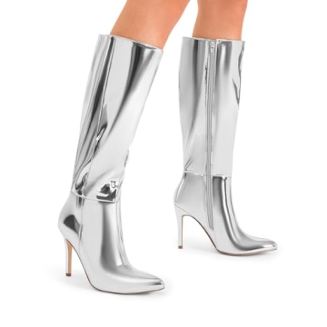 DREAM PAIRS Stylish Knee High Stiletto Boots for Women