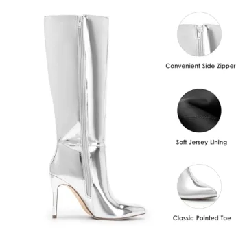 DREAM PAIRS Stylish Knee High Stiletto Boots for Women