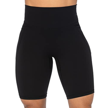 Sunzel No Front Seam Biker Shorts Women 8" Black Medium